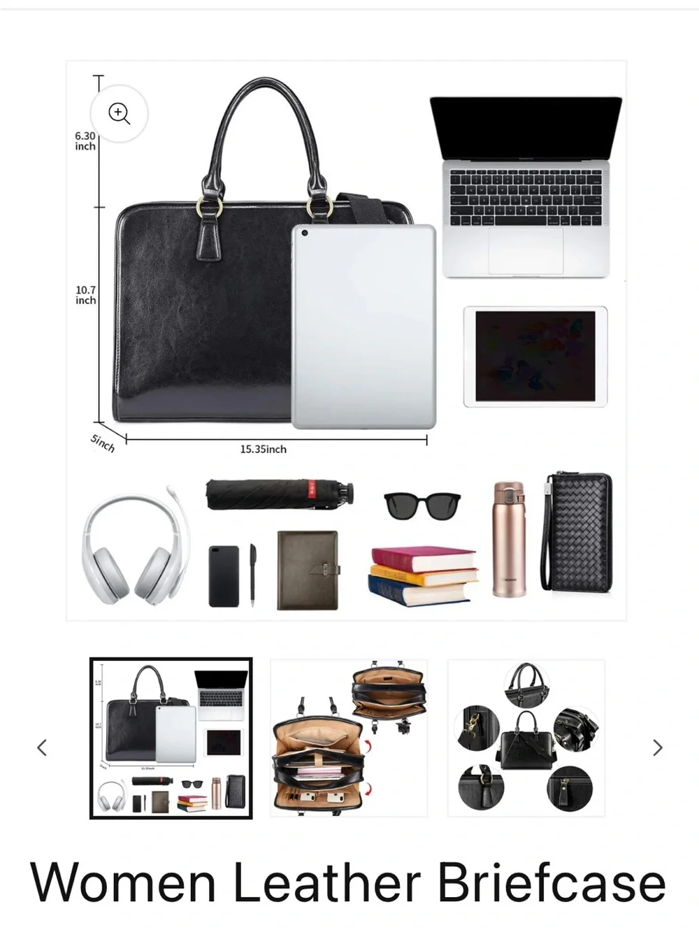 Kattee Burgundy Leather Briefcase Bag